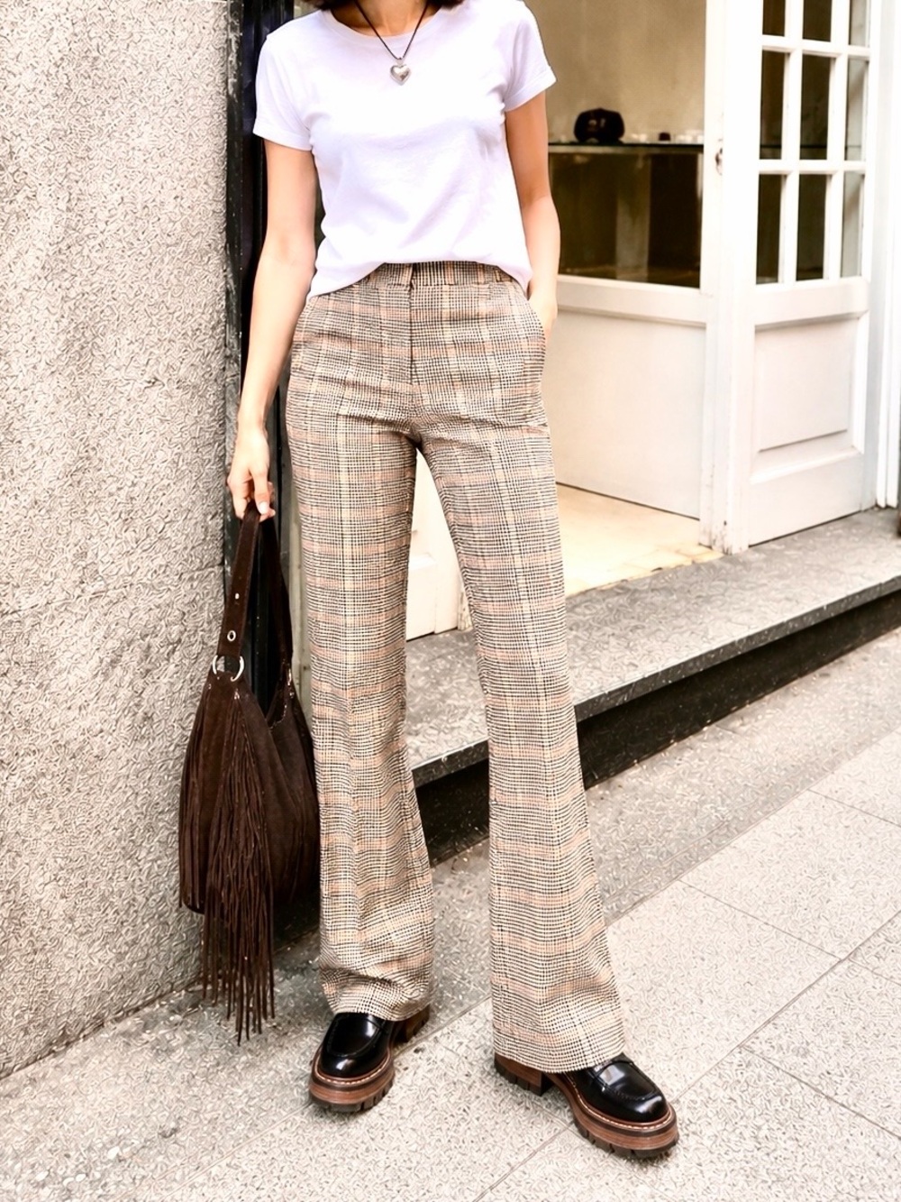 J. Crew - Houndstooth Plaid Trousers, Size 4